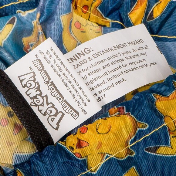 Pokemon Pikachu Drawstring Bag Blue Yellow 11.5"x14" Nylon 2017 - Picture 3 of 4